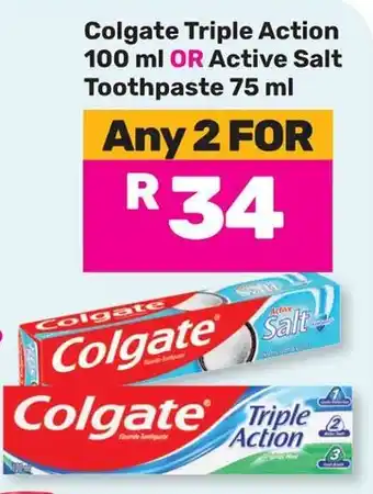 Game Colgate Triple Action OR Active Salt Toothpaste offer