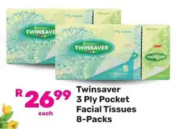 Game Twinsaver 3 Ply Pocket Facial Tissues offer