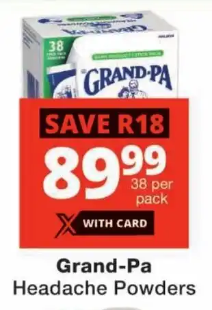 Checkers Grand-Pa Headache Powders offer