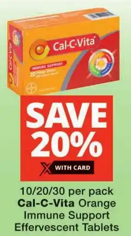 Checkers Cal-C-Vita Orange Immune Support Effervescent Tablets offer