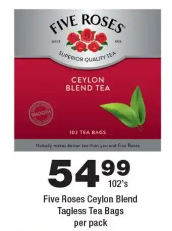 OK Foods Five Roses Ceylon Blend Tagless Tea Bags offer