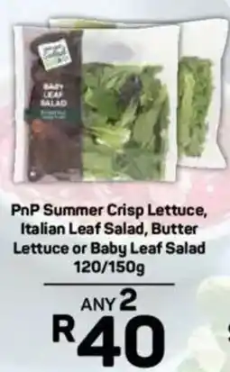 Pick n Pay PnP Summer Crisp Lettuce, Italian Leaf Salad, Butter Lettuce or Baby Leaf Salad offer