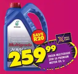 Shoprite Engen multigrade 20w-50 premium motor oil offer