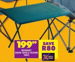 Shoprite Bushbaby green tavola folding table offer