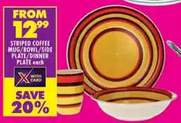Shoprite Striped coffee mug/ bowl/ side plate/ dinner plate offer