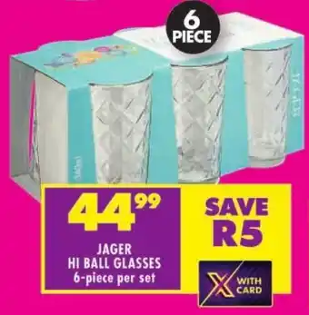 Shoprite Jager hi ball glasses offer