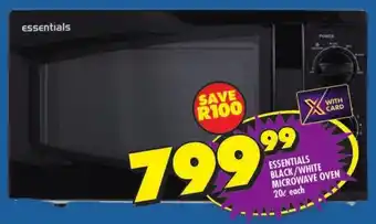 Shoprite Essentials black/ white microwave oven offer
