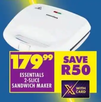 Shoprite Essentials 2-slice sandwich maker offer