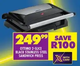 Shoprite Ottimo 2-slice black stainless steel sandwich press offer