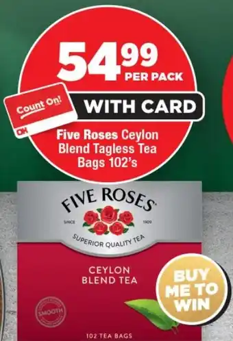 OK Foods Five Roses Ceylon Blend Tagless Tea Bags offer