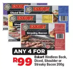 OK Foods Eskort Rindless Back, Diced, Shoulder or Streaky Bacon offer