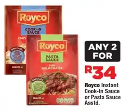 OK Foods Royco Instant Cook-In Sauce or Pasta Sauce Asstd. offer