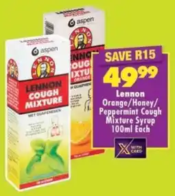 MediRite Lennon Orange/ Honey/ Peppermint Cough Mixture Syrup offer