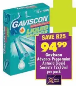 MediRite Gaviscon Advance Peppermint Antacid Liquid Sachets offer