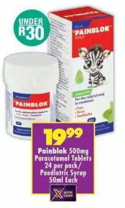 MediRite Painblok 500mg Paracetamol Tablets/ Paediatric Syrup offer