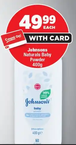 OK Foods Johnsons Naturals Baby Powder offer