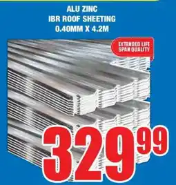 Boxer ALU ZINC IBR ROOF SHEETING 0.40MM X 4.2M offer