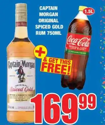 Boxer CAPTAIN MORGAN ORIGINAL SPICED GOLD RUM 750ml offer