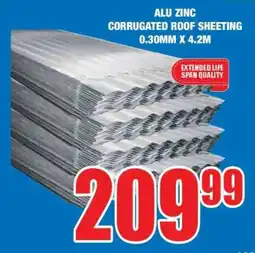Boxer ALU ZINC CORRUGATED ROOF SHEETING 0.30MM X 4.2M offer