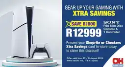 OK Furniture Sony PS5 Slim Disc Console & 1 Controller offer