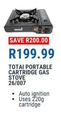 OK Furniture TOTAI PORTABLE CARTRIDGE GAS STOVE 26/007 offer