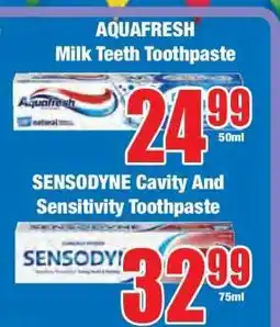 Boxer AQUAFRESH Milk Teeth Toothpaste offer