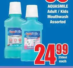Boxer AQUASMILE Adult / Kids Mouthwash Assorted offer