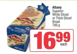 Spar Albany Superior White Sliced or Thick Sliced Bread offer