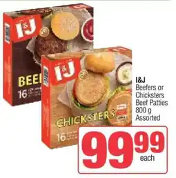 Spar I&J Beefers or Chicksters Beef Patties offer