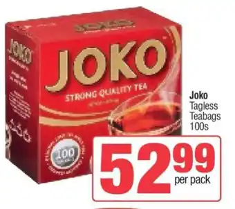 Spar Joko Tagless Teabags 100s offer
