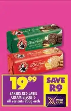 Shoprite BAKERS RED LABEL CREAM BISCUITS offer