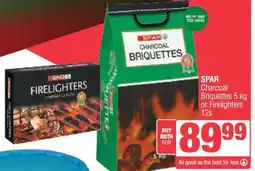 Spar SPAR Charcoal Briquettes 5 kg or Firelighters 12s offer