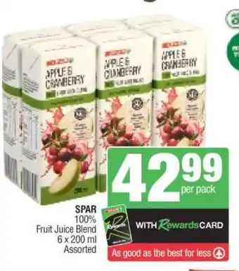 Spar SPAR 100% Fruit Juice Blend offer
