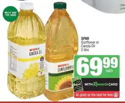 Spar SPAR Sunflower or Canola Oil offer