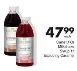 Save Hyper Carte D'Or Milkshake Syrup Excluding Caramel offer