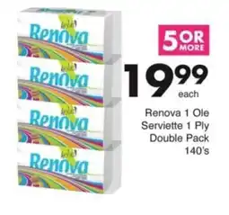 Save Hyper Renova 1 Ole Serviette 1 Ply Double Pack offer