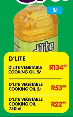 Shoprite D'lite vegetable cooking oil offer