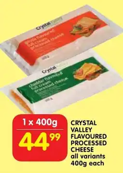 Shoprite Crystal valley flavoured processed cheese all variants offer