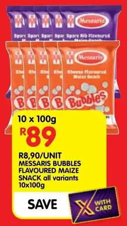 Shoprite Messaris bubbles flavoured maize snack all variants offer
