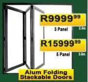 K Carrim Alum. Folding Stackable Doors 2.4m 3 Panel offer
