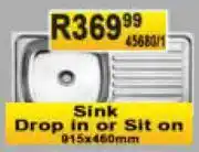 K Carrim Drop In Or Sit On Sink 915 x 460mm offer