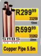 K Carrim Copper Pipe 15mm x 5.5m 33258 offer