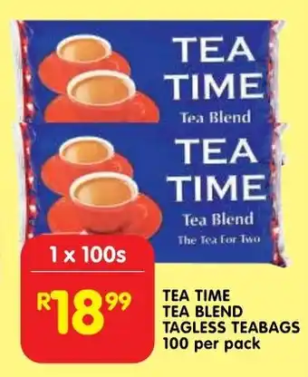 Shoprite Tea time tea blend tagless teabags offer