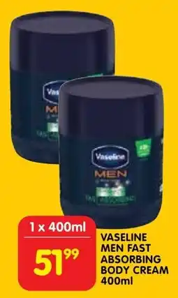 Shoprite Vaseline men fast absorbing body cream offer