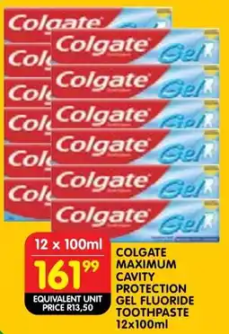 Shoprite Colgate maximum cavity protection gel fluoride toothpaste offer