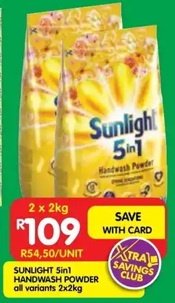 Shoprite Sunlight 5in1 handwash powder all variants offer