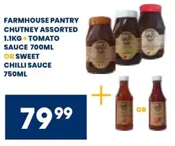 Econo Foods Farmhouse pantry chutney assorted + tomato sauce or sweet chilli sauce offer