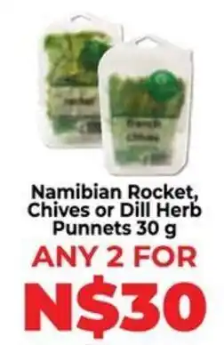 Food Lover's Market Namibian Rocket, Chives or Dill Herb Punnets offer