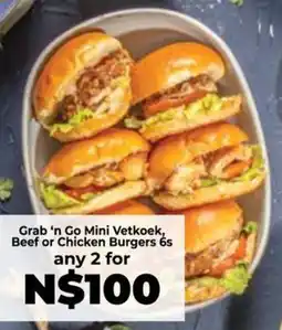 Food Lover's Market Grab 'n Go Mini Vetkoek, Beef or Chicken Burgers offer