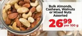 Food Lover's Market Bulk Almonds, Cashews, Walnuts or Mixed Nuts Assorted offer